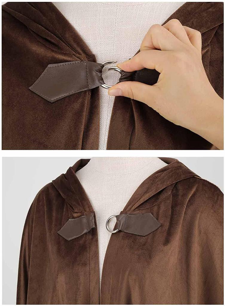 Medieval Deer Suede Velvet Cloak - Retro Warrior Cosplay Cape for Halloween
