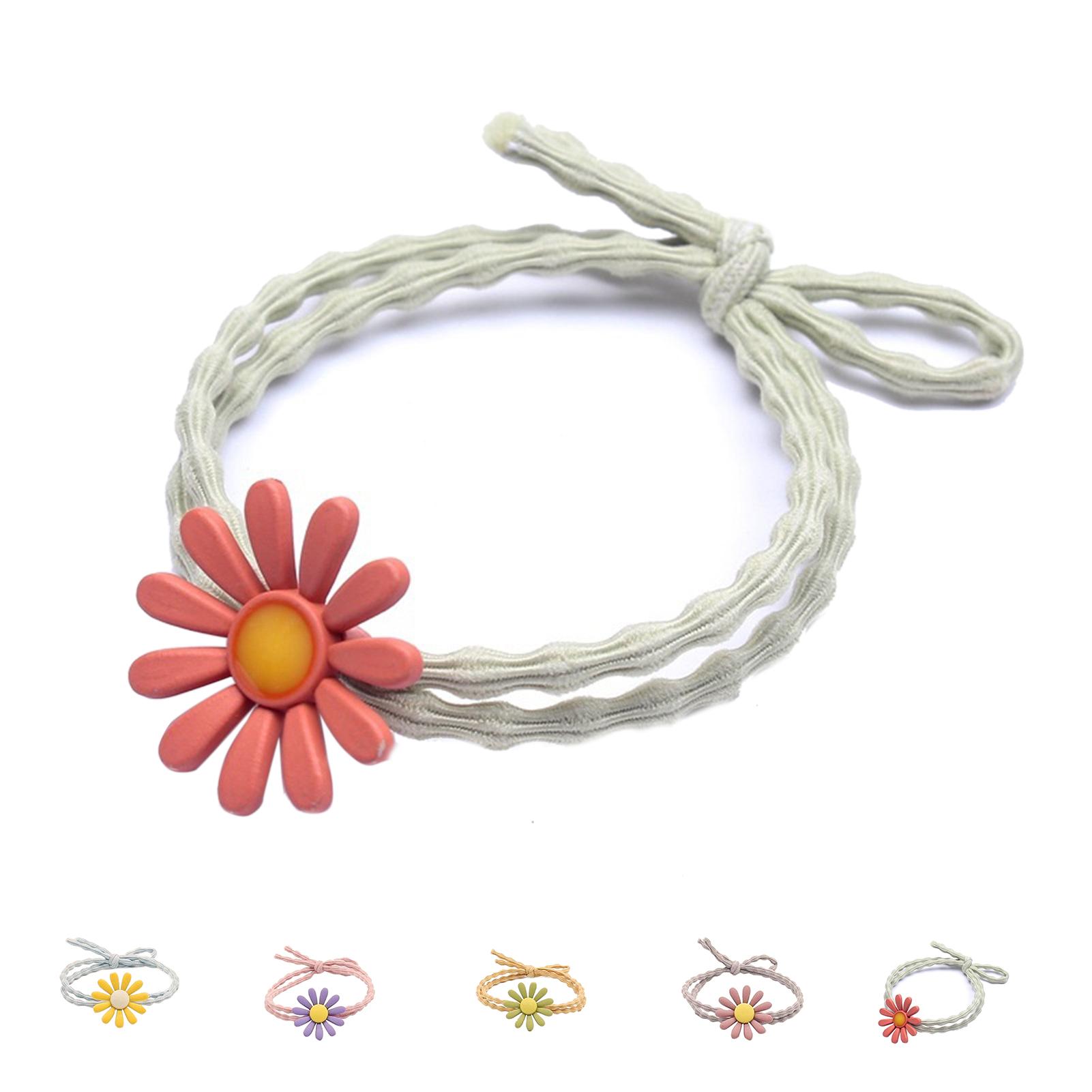

5 шт. резинки для волос «Маленькая ромашка» в корейском стиле, милые держатели для волос «конский хвост», мягкие резинки с цветком для детей