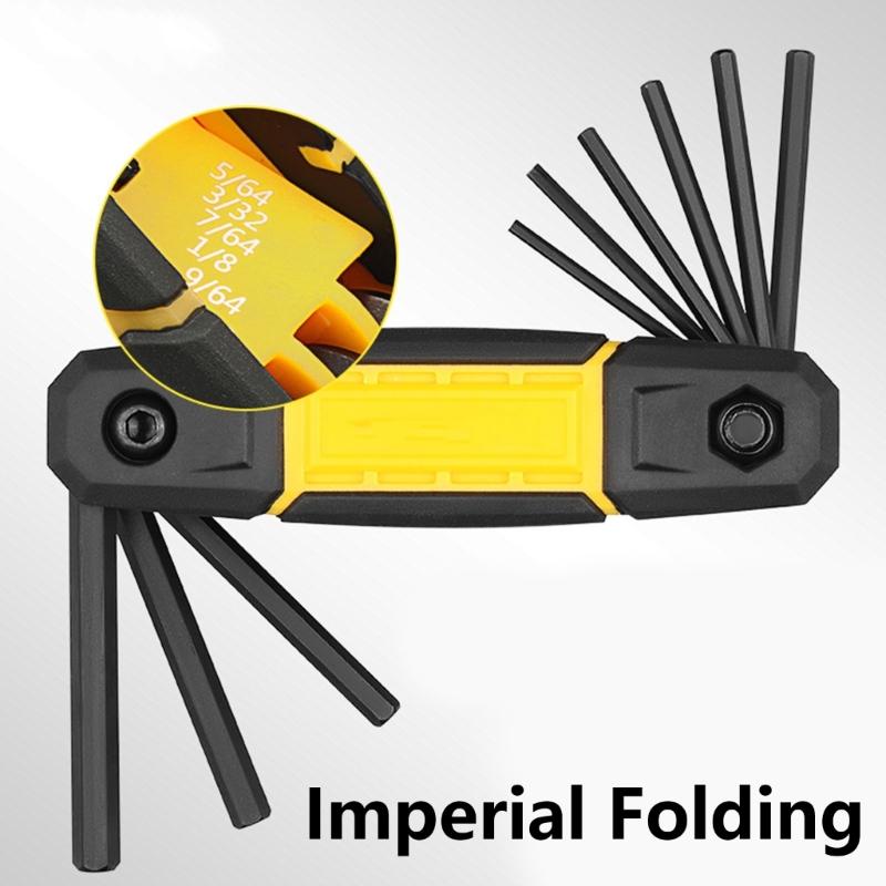 Folding Wrenches Set Hex Key Set Included Portable Key Set for Basic Home Repair Applications Easy Storage Applications