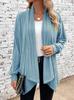 2026 Women's Solid Color Long Sleeve Loose Cardigan Jacket for Autumn and Winter