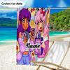 1PC Custom Name Beach Towel Aphmau Candy Adventure Beach Towel, Suitable for Camping, Travel, Beach Accessories, Super Absorbent, Family Gift