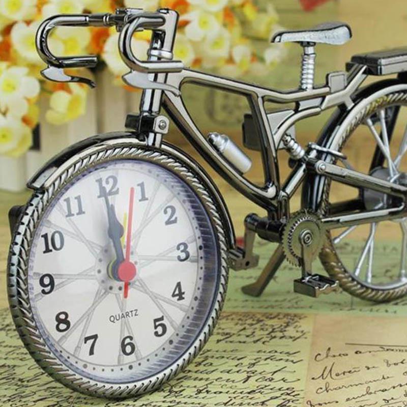 Vintage Bike Shape Alarm Clock Fun Bicycle Clock Ornaments for Home Decor