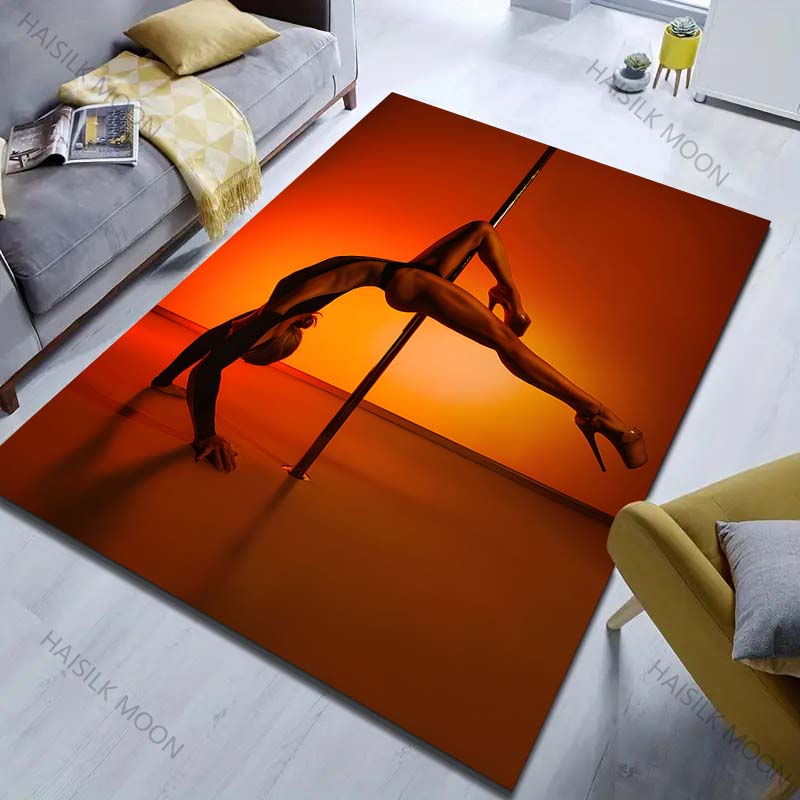 15 Sizes Pole Dance Art Print Carpet for Living Room Bedroom Sofa Doormat Decor Area Rug Non-slip Floor Mat for Gifts