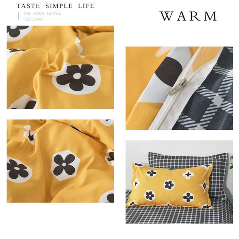 Four-piece Bedding Washed Cotton Single Double Student Three-piece Bed Linen Quilt Cover Pillowcase