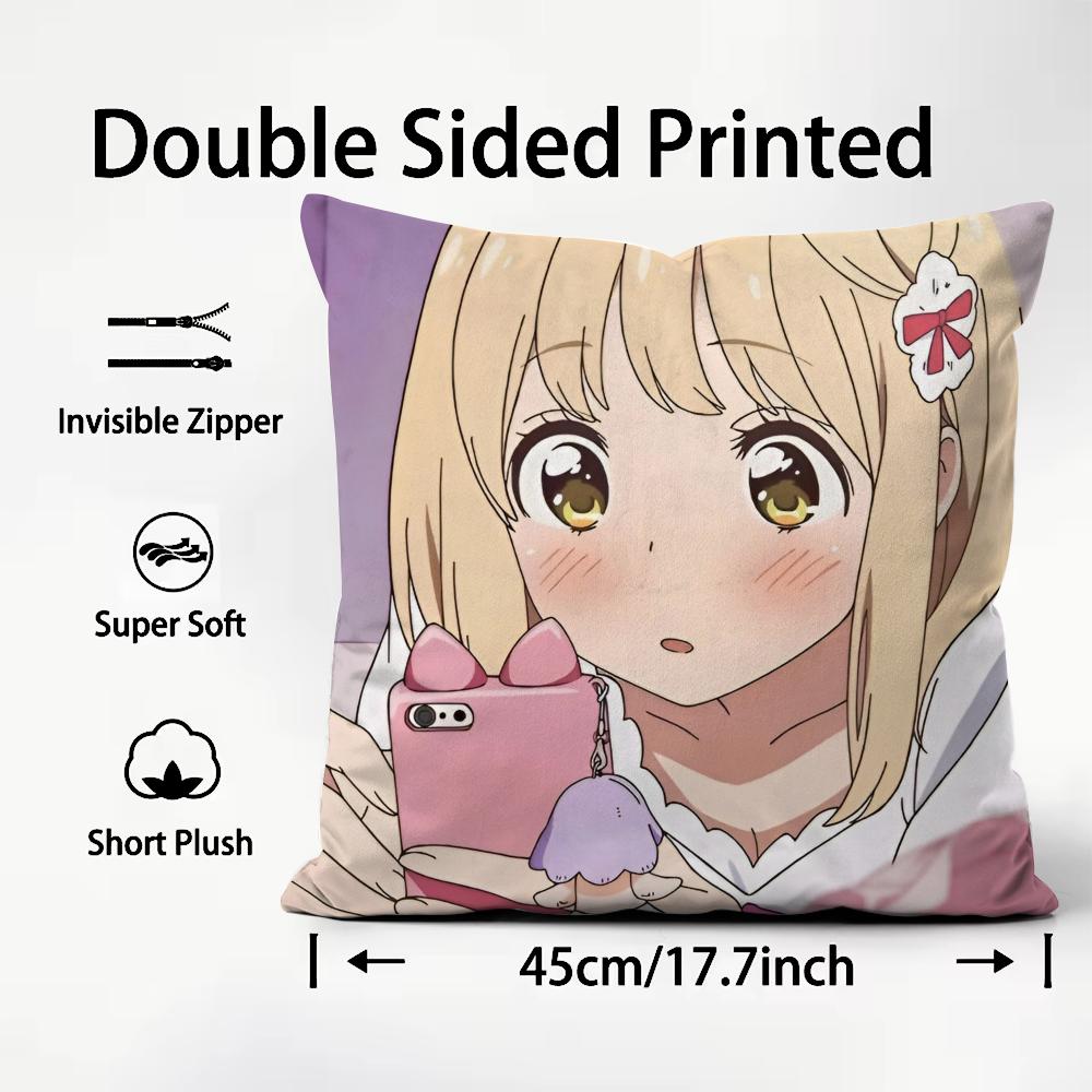 Asagao to Kase-san Cushion Cover Pattern Printed Pillowcase for Living Room Sofa Cushion Cover & Bedroom Decor