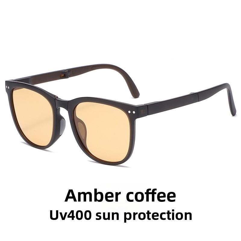 Folding Sunglasses Women's Anti-ultraviolet Polarized Sunglasses High-end Face-showing Small Large-frame Glasses