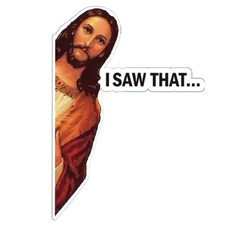 

Християнська Наклейка Пародія Емблема Стайлінг Мотоцикл Бампер Наклейка Ноутбук Ісус: Я бачив це! Емблема для скейтборду своїми руками IgПопулярне S