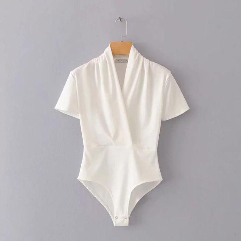 

Fashion Slim Fit T-shirt New V Neck Short Sleeve Top White short sleeve M