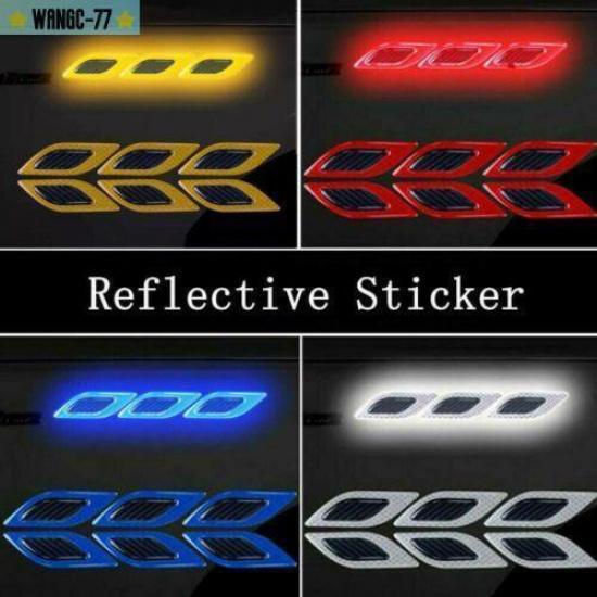 3D Carbon Fiber Reflective Sticker Car Vent Edge Bumper Decal Accessory DIY 6X