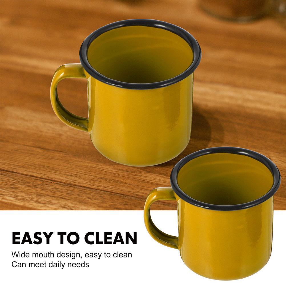 4 Pcs Retro Drinking Cup Coffe Cups Office Enamel Vintage Style Mug Metal Tea Travel