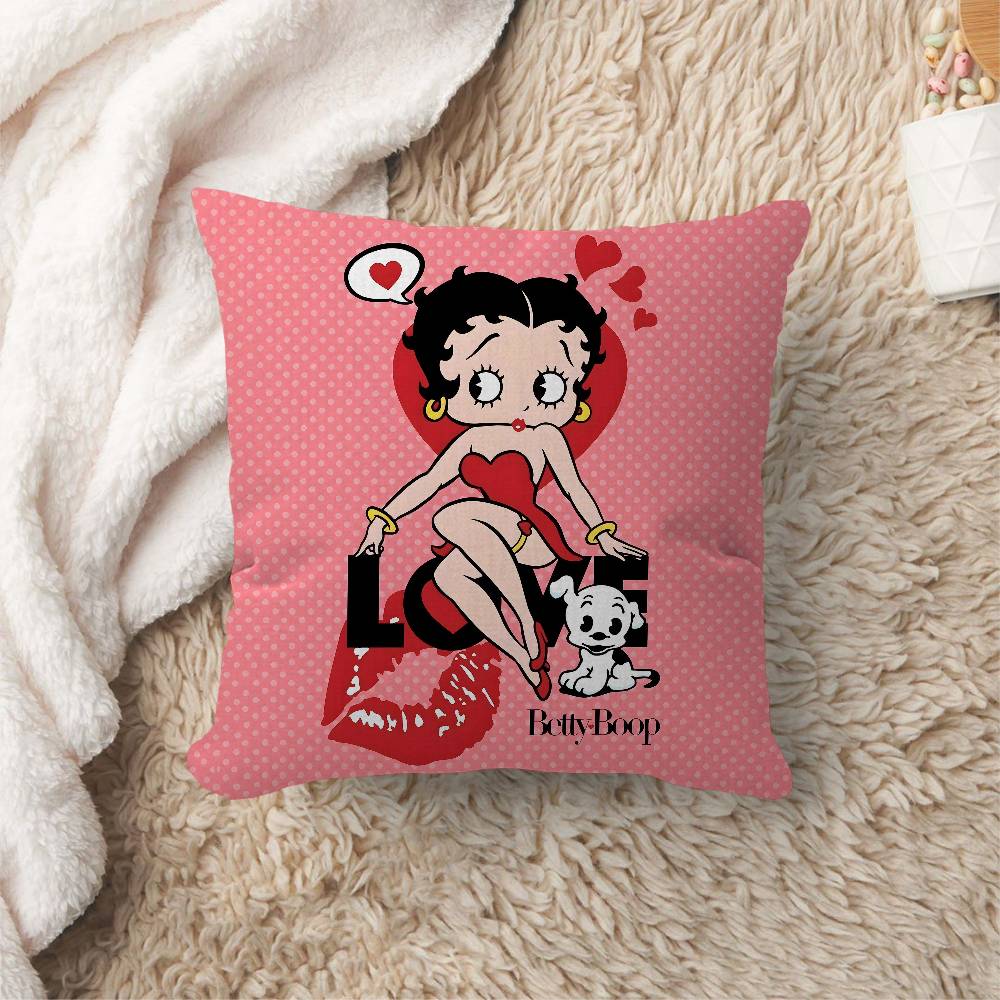 Animation BBetty BBoop Maple Design Cushion Cover Happy Autumn Harvest decor Holiday Decorati Pillow Cover