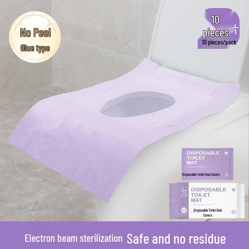 Individually Wrapped No-Peel Disposable Toilet Seat Cover for Travel & Hotel Use