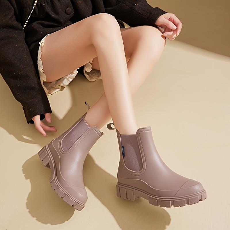 Women's Mid-Calf Rain Boots | Thick Non-Slip Sole, PVC Upper, Casual & Formal Wet Weather Footwear, Rain Shoes, Footwear, Rainy Day Shoes