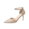 Summer Fashion Ladies Pumps Pointed Toe Patent Leather Buckle High Heeled Sandals Women Career Commuter Wedding Shoes