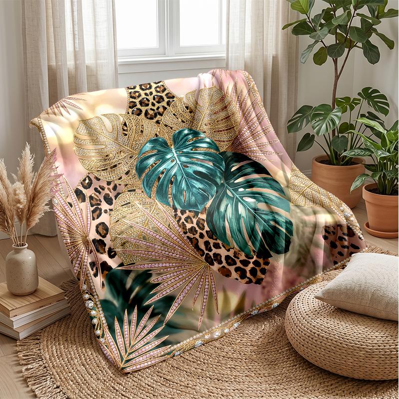 Jungle Glamour Pattern 1 Theme blanket Lightweight Warm Flannel Blanket Decorative Throw Blanket for Home Decoration
