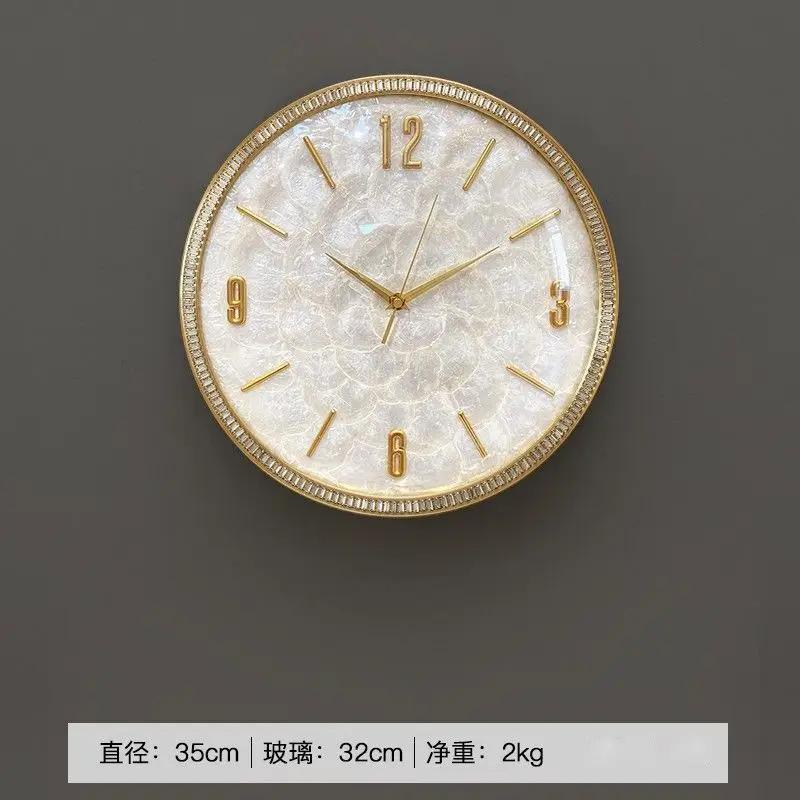 Golden White Wall Clock Living Room Nordic Decorative Stylish Wall Clock Modern Design Home Decor Wall Art