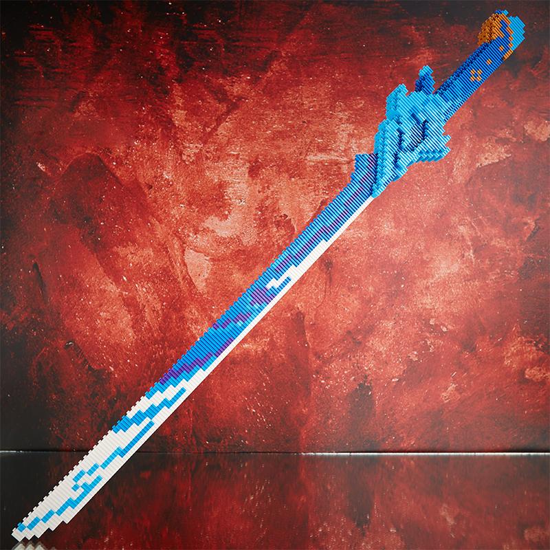 Samurai Sword Building Blocks Anime Ninja Weapon Model Assembly Bricks Boys Toy Idea Desktop Decoration Children Birthday Gifts