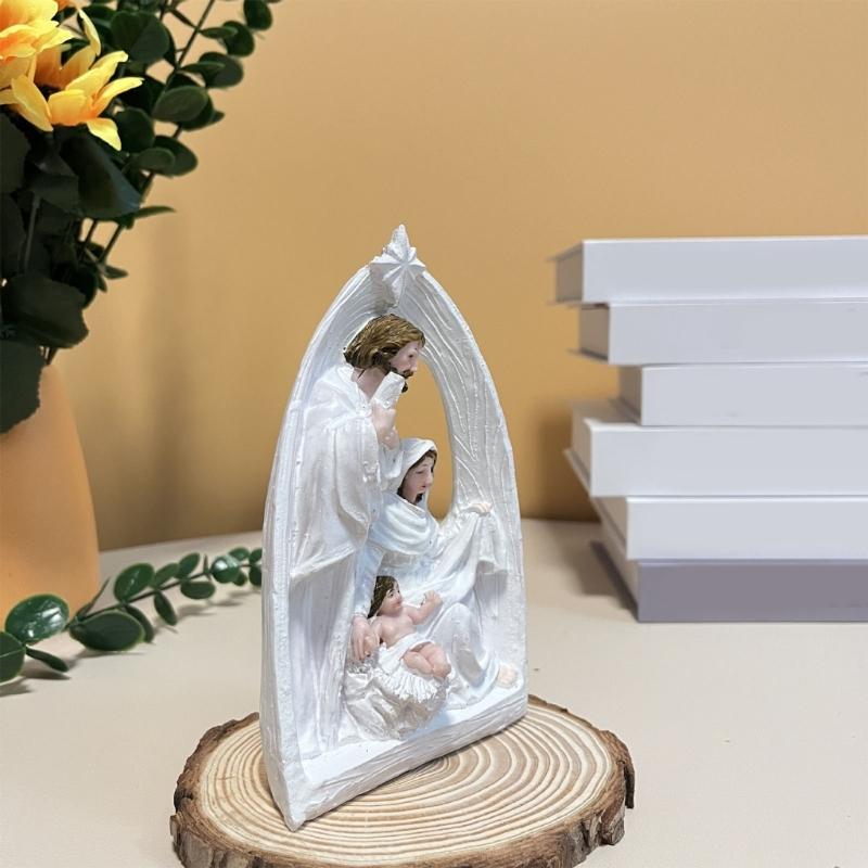 Christmas Nativity Scene Set Holy Family Statue Desktop Ornament Christmas Decorations Hand Painted Nativity Figurines HX6C China Mainland