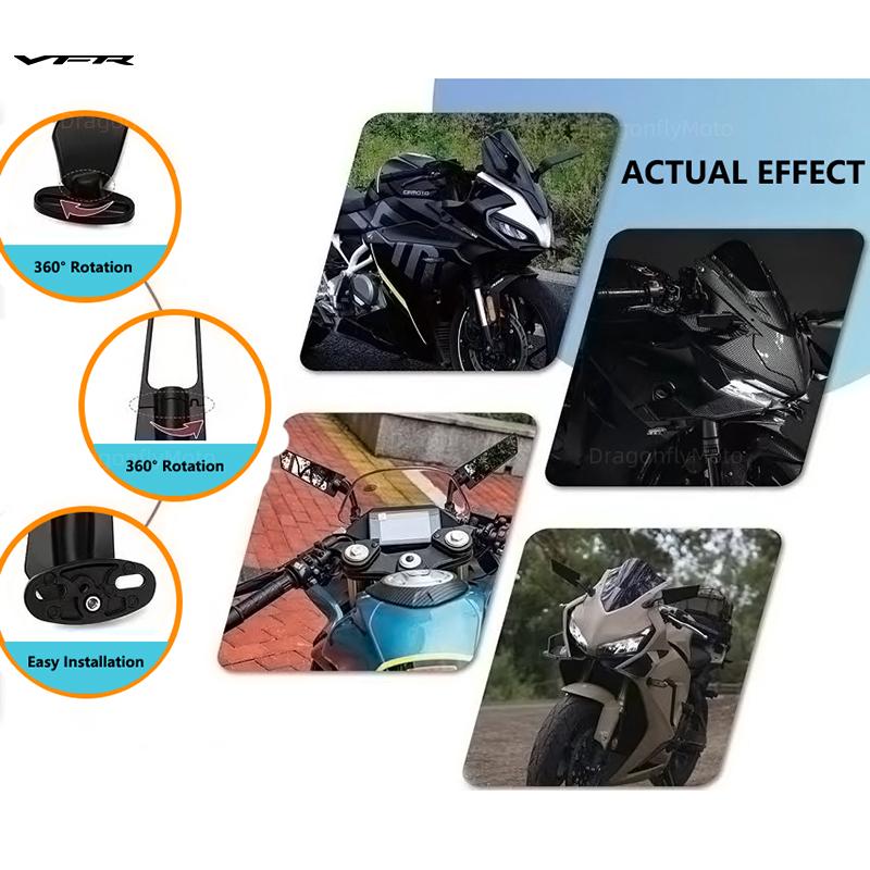 Motorcycle Wing Mirrors For Honda CBR1000XX VFR1200XF 900RR 929RR 954RR Adjustable Rotating Rearview Side Mirror WITH LOGO