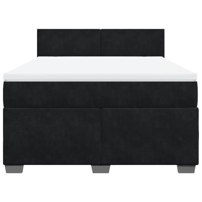 Maison Exclusive - Sommier à lattes de lit avec matelas Noir 140x190 cm Velours