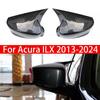 For Acura ILX 2013-2024 Car Sticker Rearview Side Mirror Cover Wing Cap Exterior Door Rear View Case Trim Carbon Fiber Look ABS