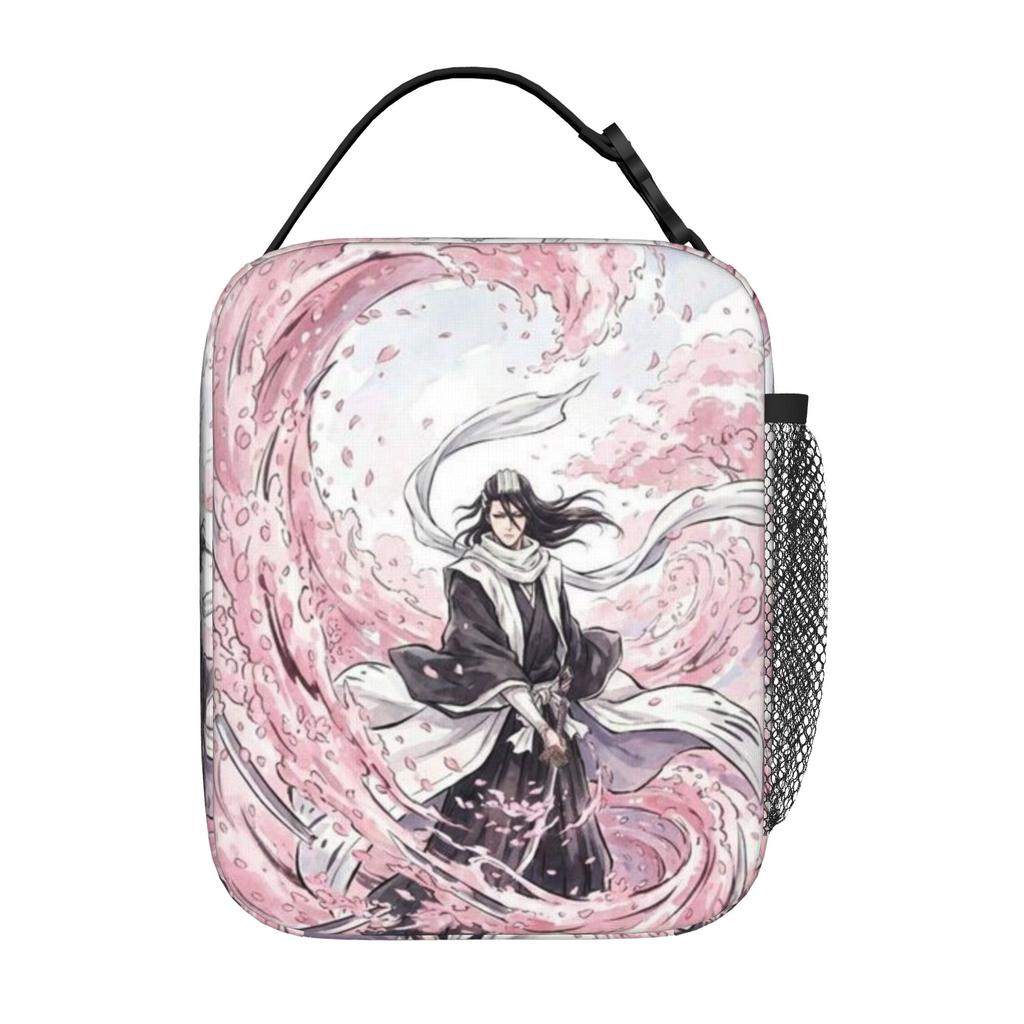 Back To School seasonBleach Portable Food Pouch Byakuya Kuchiki (4) Large Capacity Casual Multi-Function Snack Storage Lunch Bag