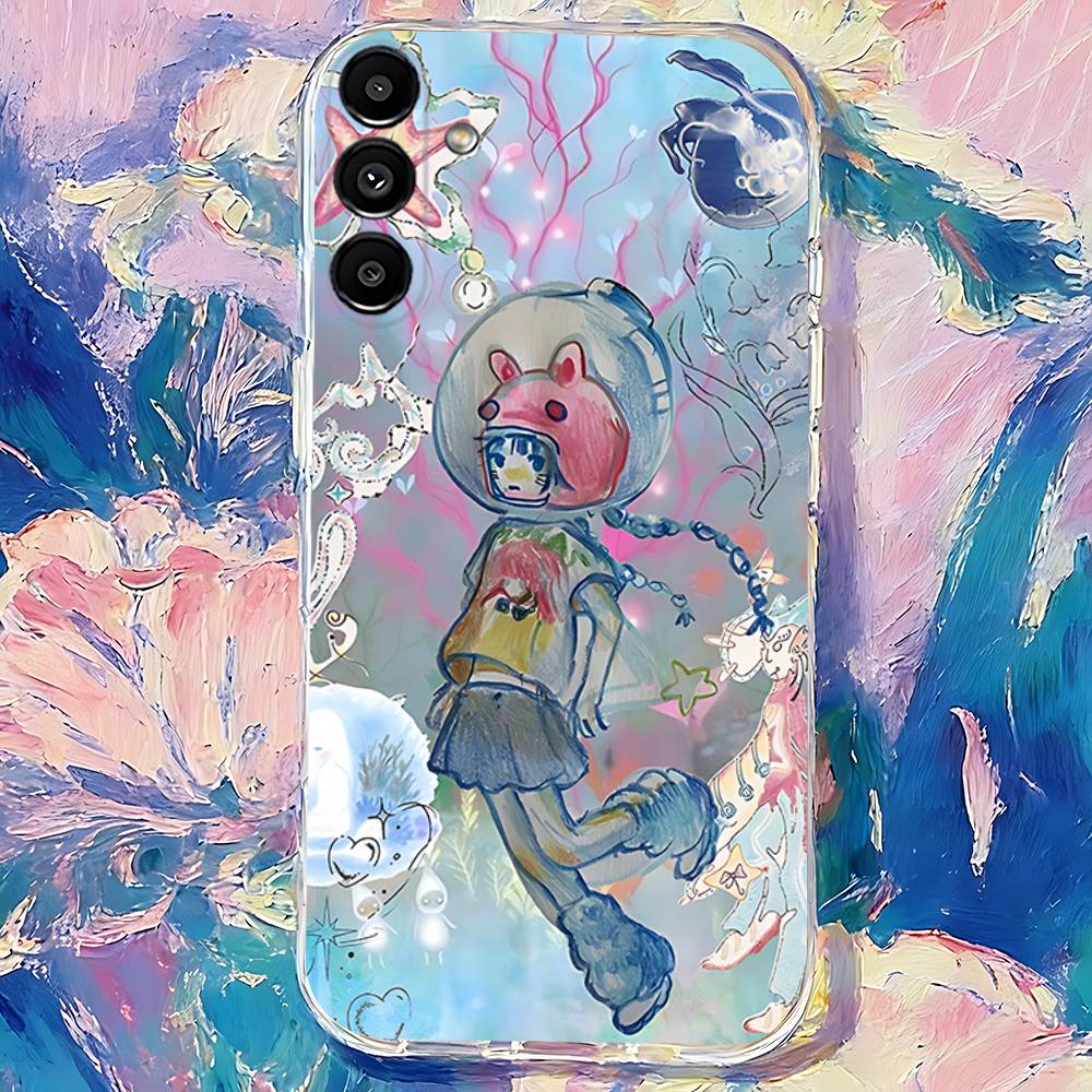 

Aya T-Takan paintings cartoon Phone Case For Samsung S30,S25,S24,S23,S21,S22,S20,S10,5G,FE,lite,PIus,Ultra Transparent Cover SamsungS225G