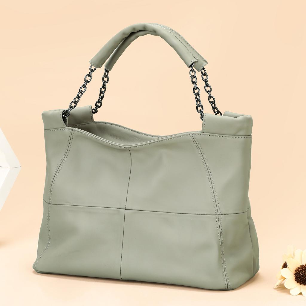 Ręcznie robiona damska torebka z prawdziwej skóry w stylu retro, na jedno ramię, crossbody, z górnej warstwy skóry bydlęcej, łańcuszek pod pachę, torebka o dużej pojemności