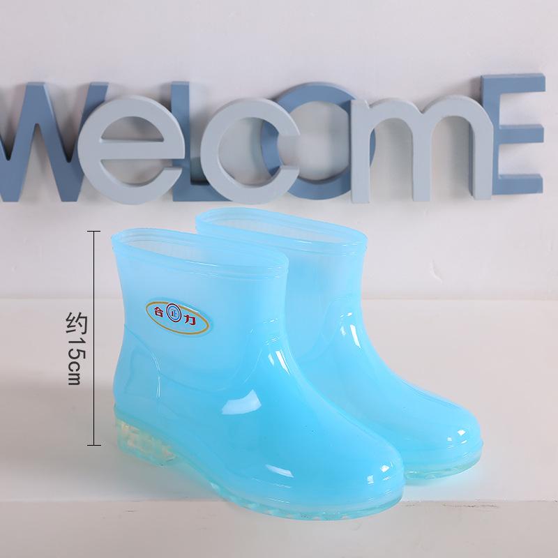 Long rain boots women's fashion rain shoes women's adult no lining high tube waterproof shoes quick-drying rubber shoes summer