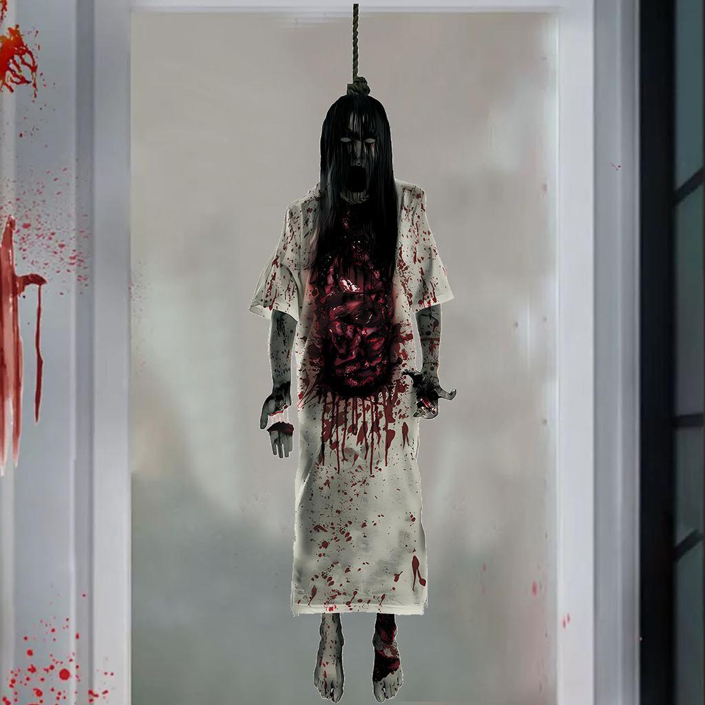 Halloween Decal Horror Hanging Corpse Decoration For Door Window Wall Sticker PVC Easy Peeling Off Design Party Supplies