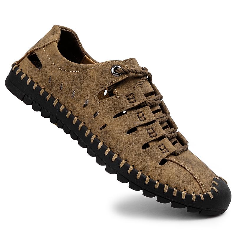 Big Size 38-48 Summer Cool Hand Sewn  Beach Boy Sandals Luxus Walking Hiking Men's Shoes Tênis Masculino Designer Free Shipping