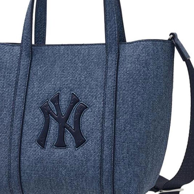 New MLB Artificial Leather Tote Bag, Shopping Bag, Shoulder Bag, Crossbody Bag, Handbag Regular Unisex Indigo 3AORS884N-50INS