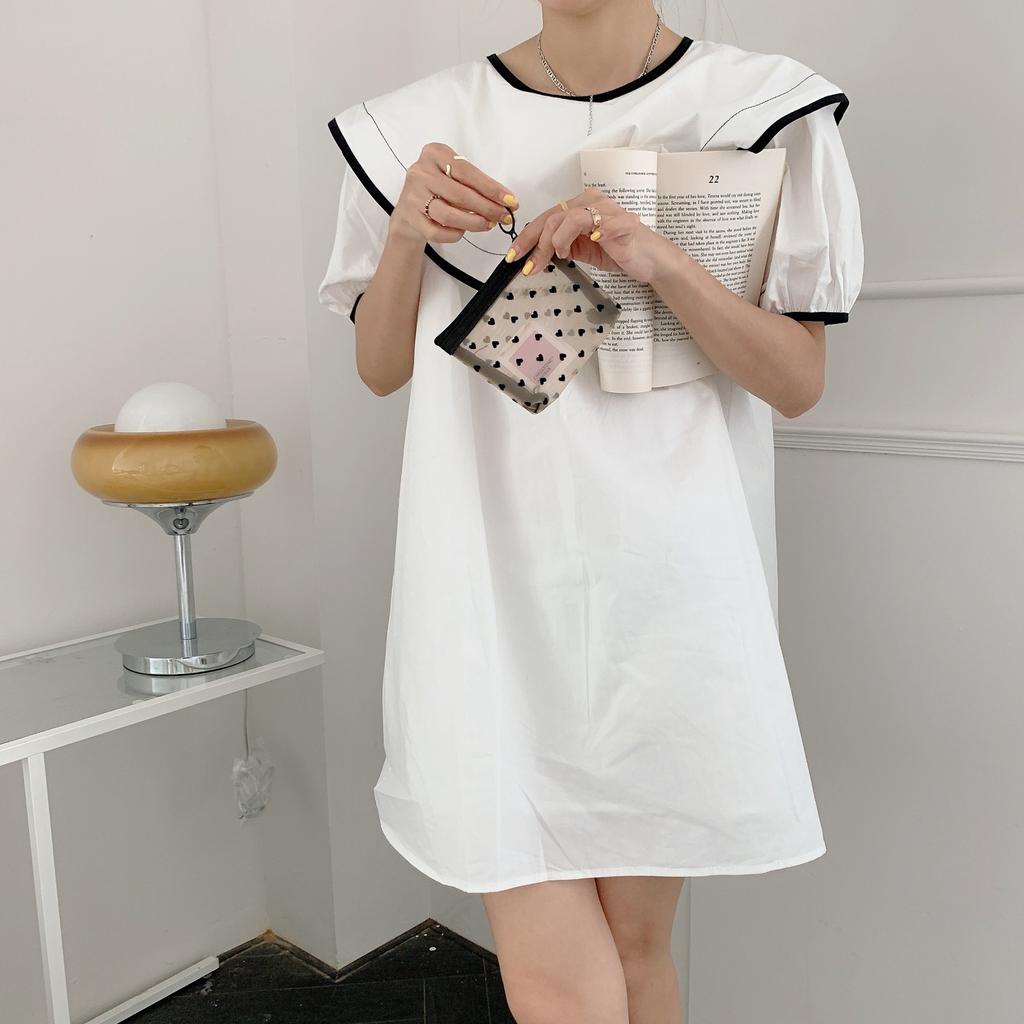 Transparent Pattern Heart Makeup Bag Big Capacity Portable Travel Storage Bag
