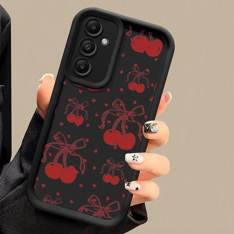 Handyhülle für Samsung Galaxy A55 A52 A33 Hüllen A24 A15 A12 A23 A22 5G A54 A52s A53 A14 funda Abdeckung Cartoon Einfache Kirschfrucht
