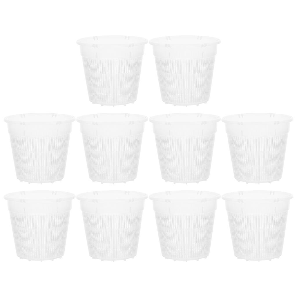 10Pcs Premium Plastic Control Root Pot for Orchids Bonsai Cactus Indoor Outdoor Balcony Garden Home Office Desktop Flowerpot