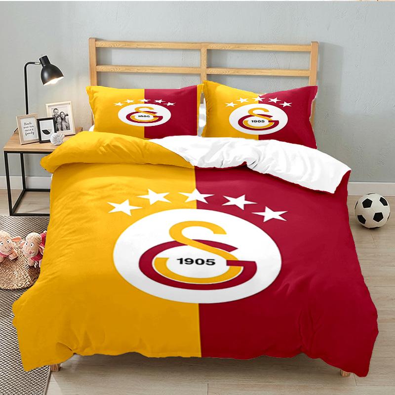 Emblema del Galatasaray Football Club Set Biancheria da Letto 3 Pezzi, Ideale per 1 Copripiumino e 2 Federe Perfetto come Regalo per Fan, Ideale per Camera da Letto, Dormitorio