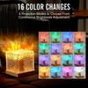 Dynamic Rotating Water Ripple Projector Night Light 3/16 Colors Flame Crystal Lamp for Living Room Study Bedroom Rotating Light