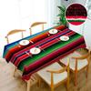 Mexican Colorful Stripe Pattern Rectangle Tablecloth Party Decor Reusable Waterproof Tablecloth Kitchen Dining Table Decorations