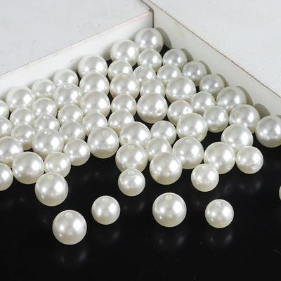 4-10mm White Beige Imitation Pearl Beads Round ABS Loose Beads For Needlework Jewelry Making Diy Necklace Bracelet