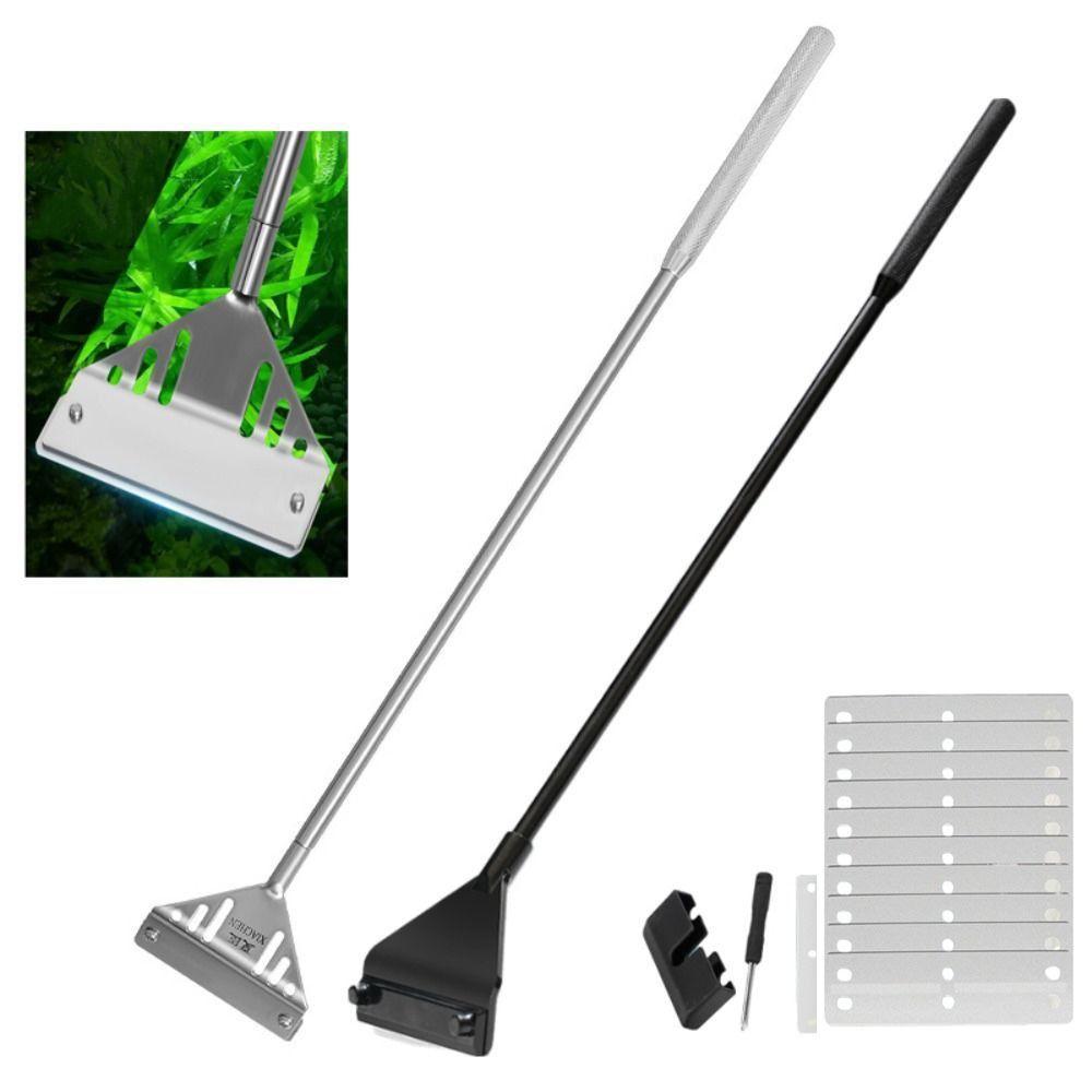 Stainless Steel Fish Tank Cleaner Set Dual-use Aquatic Plants Cleaning Tool Fish Tank Accessories