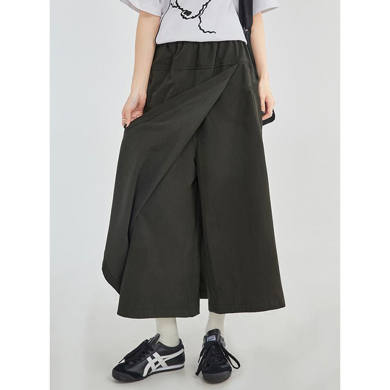 Summer Yamamoto Workwear Skirt Pants With High Waist For Casual Office Wear