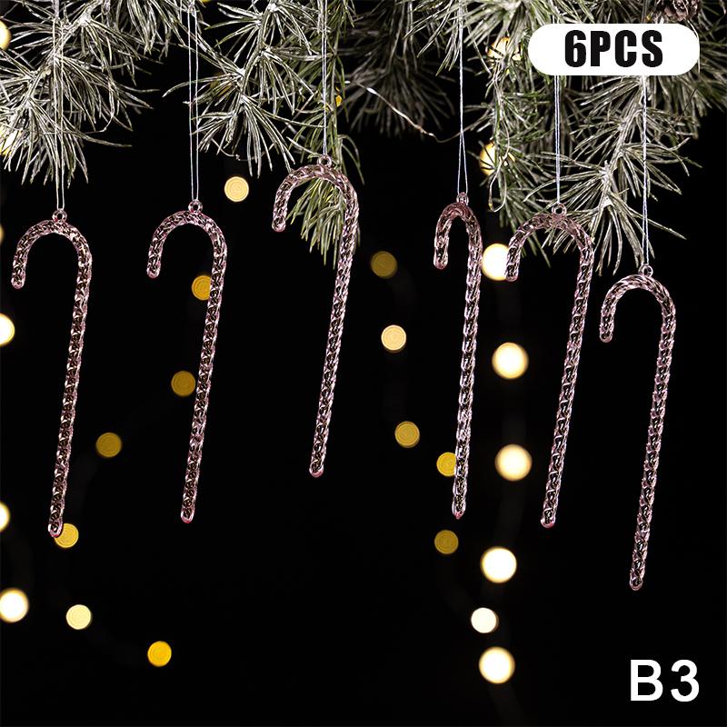 Klare Acryl Weihnachtsbaumschmuck Weihnachtshängeornamente Schneeflocke & Eiszapfen Hängedekor Neujahrsparty Dekorationen