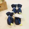 4pcs/Set Thicken Waterproof Dog Shoes Anti-slip Rain Snow Boot Warm Footwear Outdoor Walking for Small Cats Puppy Socks Booties
