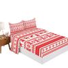 Four-Piece Mattress Set Christmas Bedding Printed Mattress Protective Cover