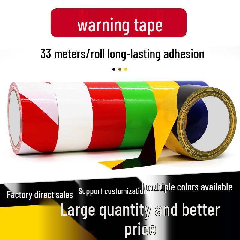 Black and Yellow PVC Warning Tape for Floor Marking and Fire Protection