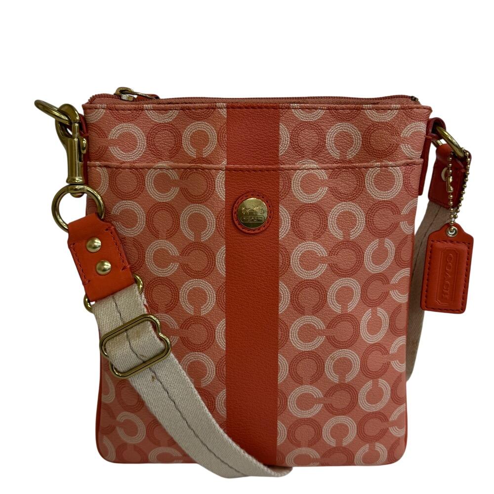 COACH 43625 Pochette Op Art Pattern PVC Shoulder Bag pink PVC Women Used