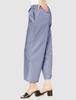 Atsugi COMFORT Cropped Striped Smoke Size LL Semi-Wide Leggings, Women's, SPK1963, Blue,