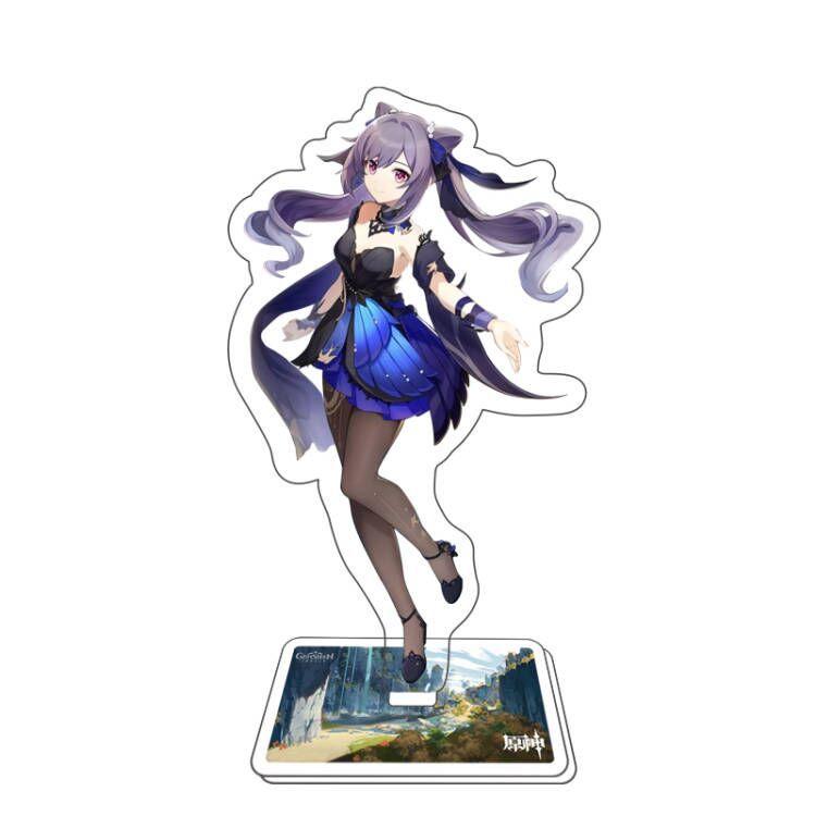 Game Genshin Impact Figure Stand Model Toy 15cm Keqing Shen He Arataki Itto Acrylic Action Plate Desk Decoration Gift