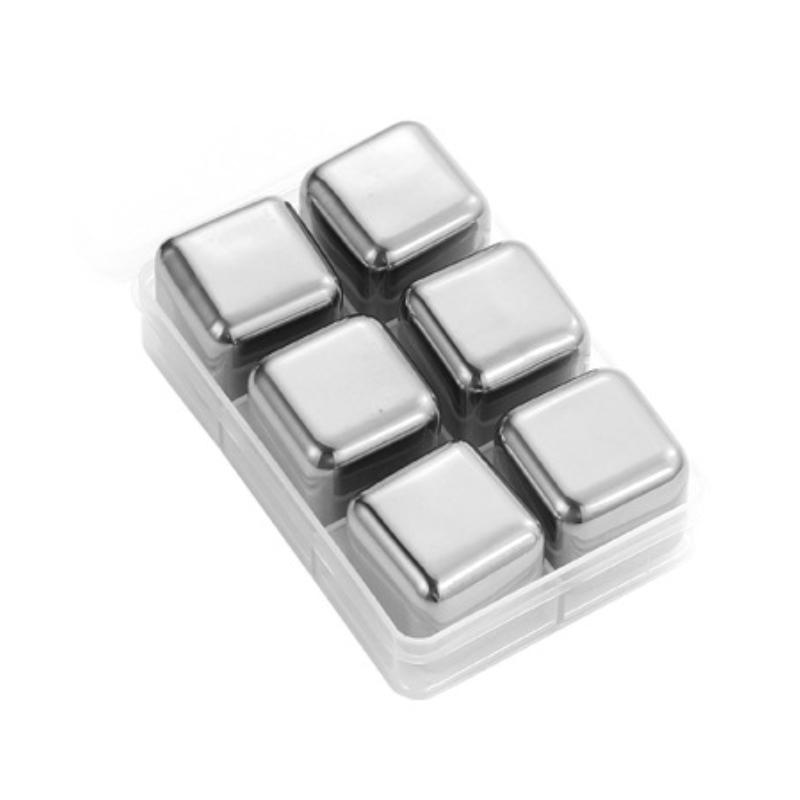 12/6/4/1/pcs Stainless Steel Ice Cubes Set Reusable Chilling Stones for Whiskey Wine Wine Cooling Cube Chilling Rock Party Bar Tool