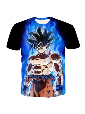 Summer 3D Print T-shirt Anime Character Son Goku Super Saiyan T-shirt Boy Children's Clothes T-shirt